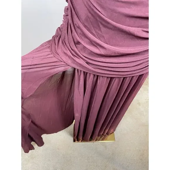 RETROFETE Maisie Ruched Draped Halterneck Maxi in Port Red Size XXL - Picture 7 of 11